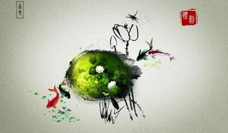 水墨画创意海报图片