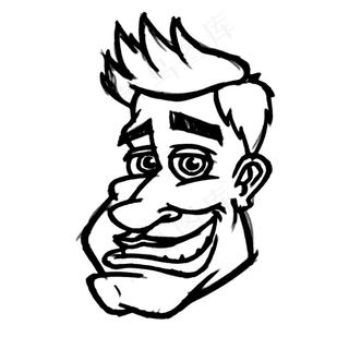 位图 卡通形象 人物图案 黑白色 ...