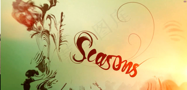 中国风水墨视频四季素材动态国画