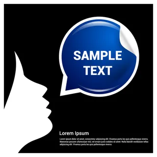 蓝语音泡沫模板与女孩