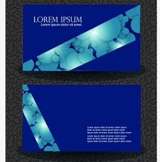 蓝色个性名片模板设计矢量