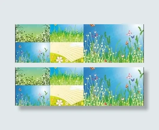 花与蝴蝶矢量素材ai矢量模版下载