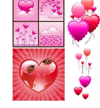 情人节心形气球EPS矢量素材