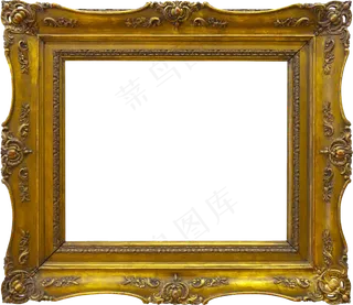 金色高贵欧式古典实木边框相框背景素...