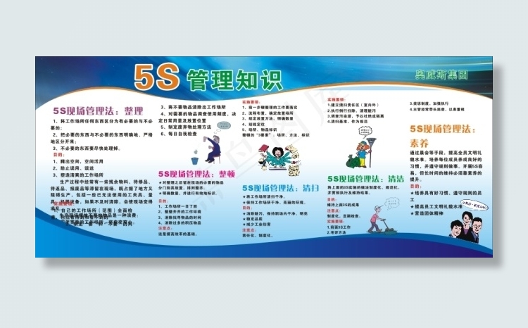 5S管理cdr矢量模版下载