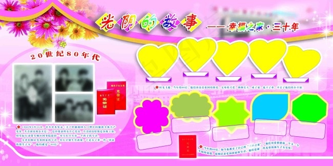 照片展板分层psd模版下载