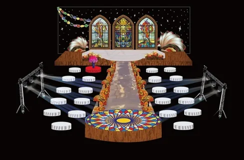 琉璃风格主题婚礼背景星空版