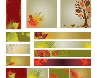 秋天的叶子背景矢量素材