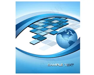 矢量科技地球方块素材