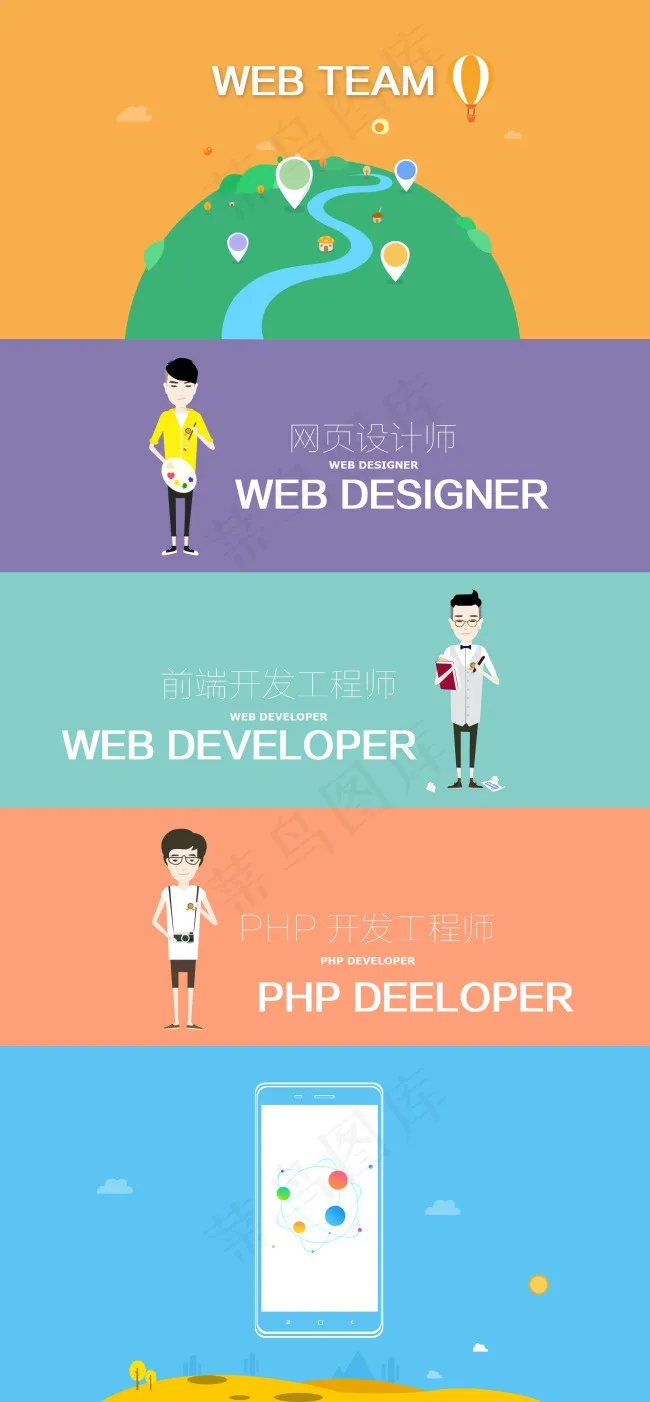 职业动漫人物psd模版下载