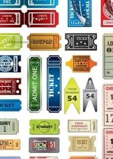 不同风格的矢量集的票