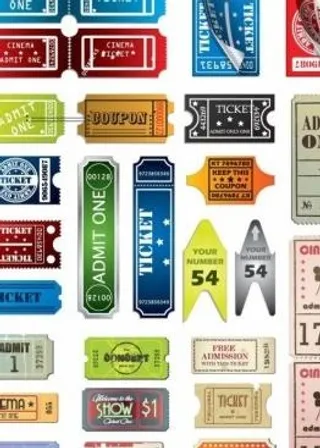 不同风格的矢量集的票