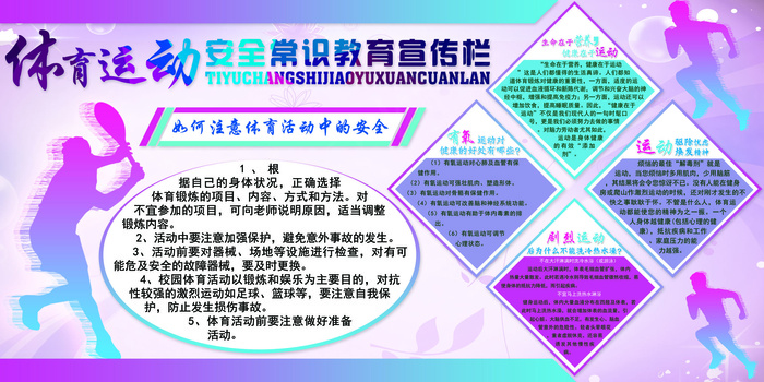 2018免费体育运动安全常识宣传栏(7087X3543(DPI:150))psd模版下载