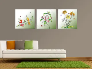 手绘花卉无框画