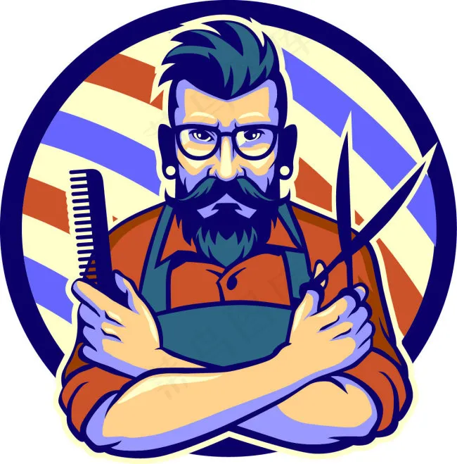 理发师ai矢量模版下载