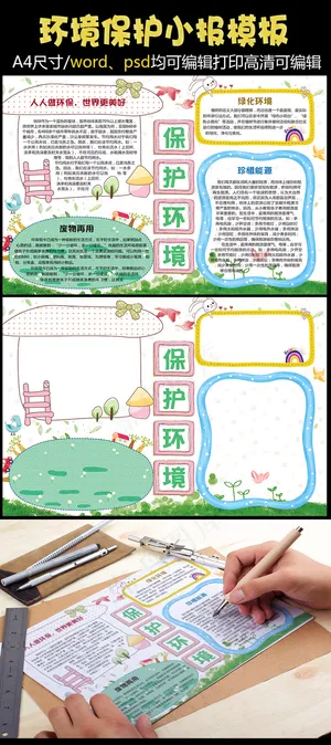 保护环境小报手抄报模板