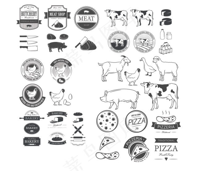 精美动物图标设计矢量素材