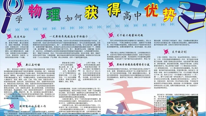 物理学习宣传栏图片cdr矢量模版下载