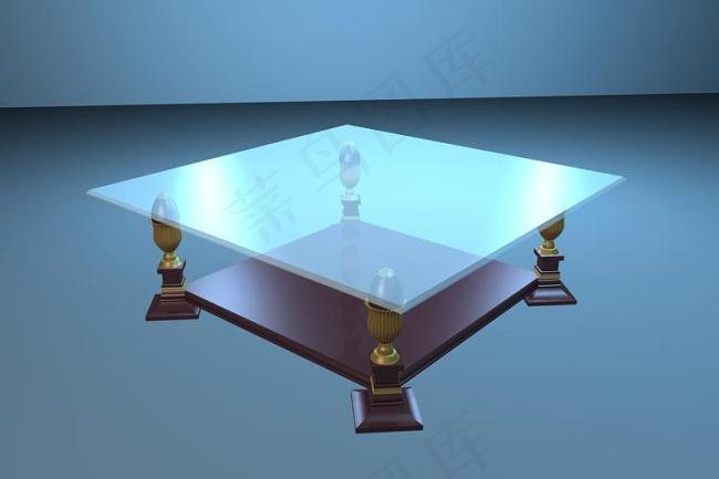 3D玻璃茶几模型