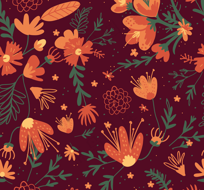 橙色色调的花型