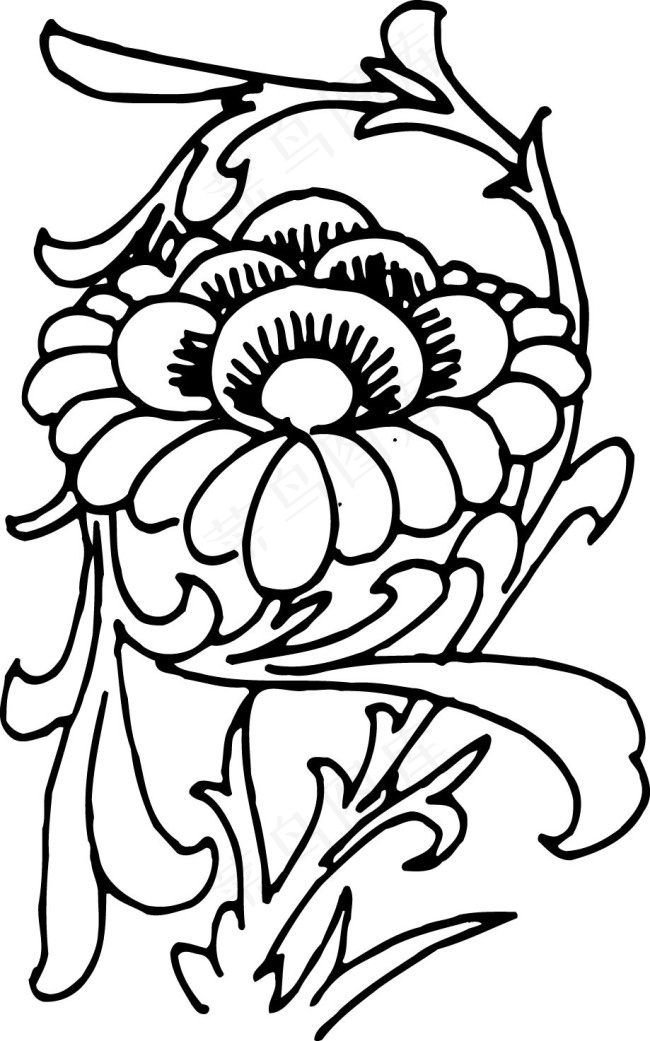线描花ai矢量模版下载
