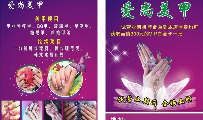 美甲 宣传页 彩页图片(210X297)cdr矢量模版下载
