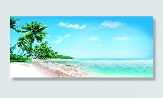 湛蓝海天椰树图片