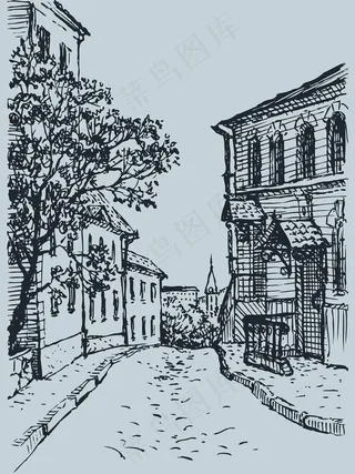 手绘建筑图片