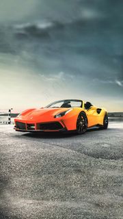 黄色的法拉力跑车高清摄影图片