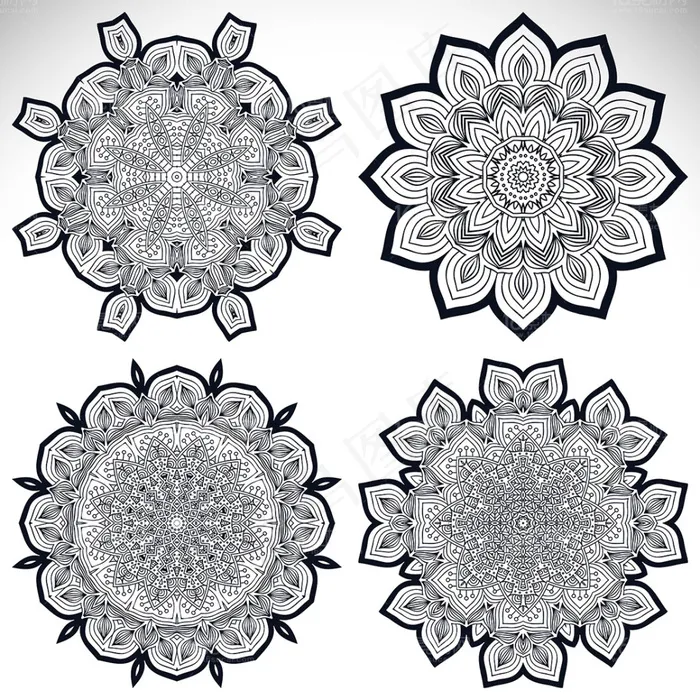 精美装饰花纹设计矢量素材对称花纹eps,ai矢量模版下载