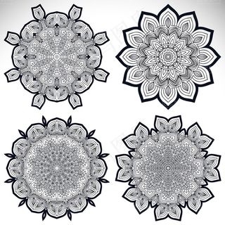 精美装饰花纹设计矢量素材对称花纹