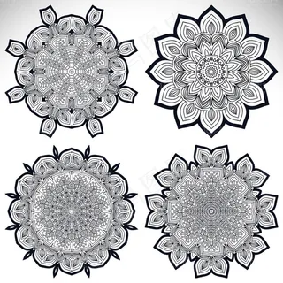 精美装饰花纹设计矢量素材对称花纹