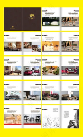 居家家居沙发画册设计模板