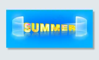 夏天立体字图片