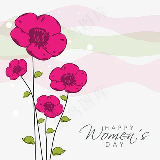 妇女节海报鲜花背景