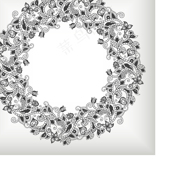 传统欧式花纹边框矢量素材