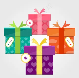 彩色礼物盒矢量