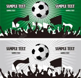 动感光线足球展板横幅图片