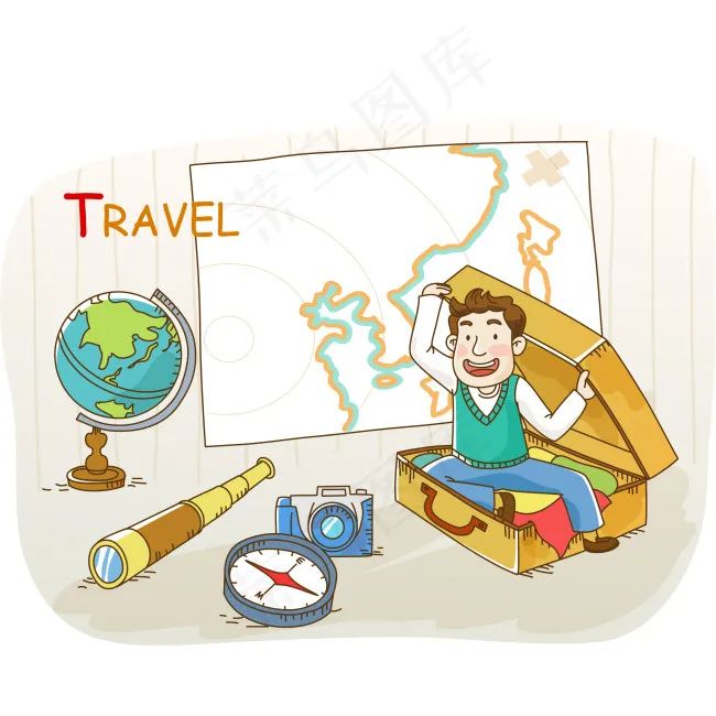 卡通旅行素材eps,ai矢量模版下载