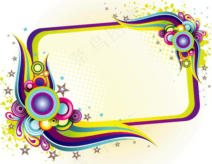 2款潮流色彩插画元素矢量图