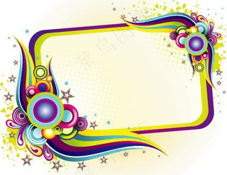 2款潮流色彩插画元素矢量图