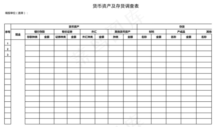 货币资产及存货调查表