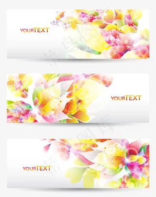 炫彩花纹banner01-矢量素材