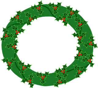 常绿花圈大冬青剪贴画