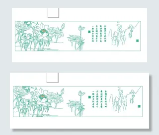 山水情 荷花 艺术玻图片