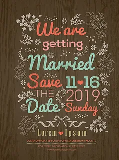 彩色笔绘婚礼邀请海报图片