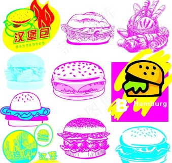 汉堡包素材图片
