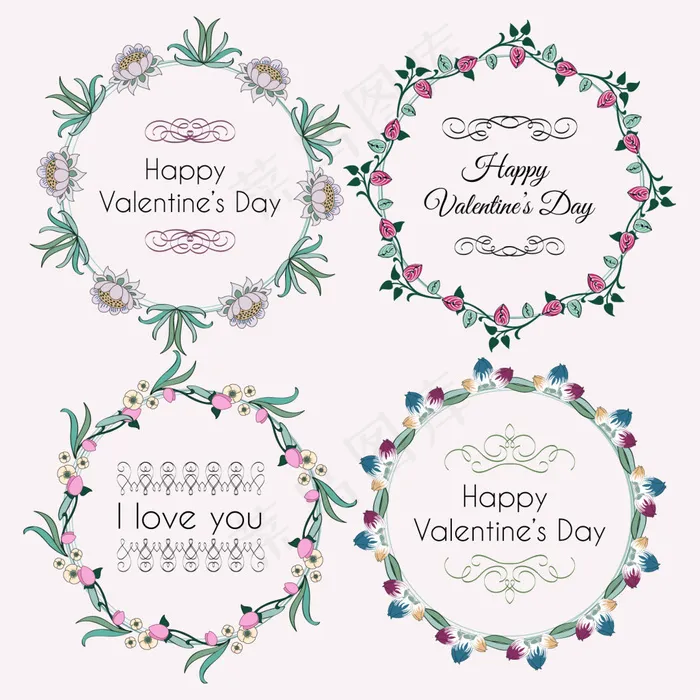 矢量花草边框ai矢量模版下载