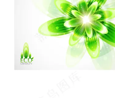 炫彩植物环保主题背景矢量素材