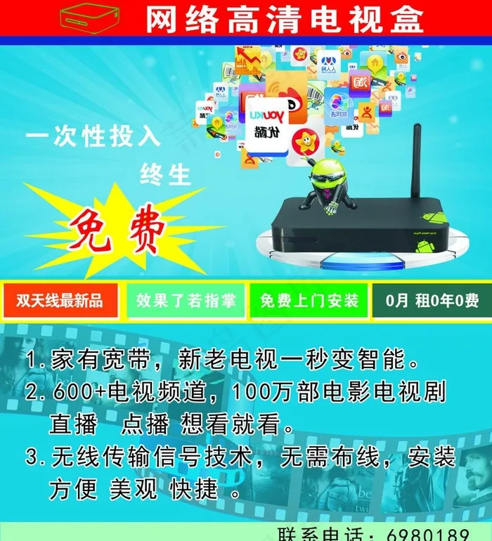 网络电视卡图片(210X297)cdr矢量模版下载